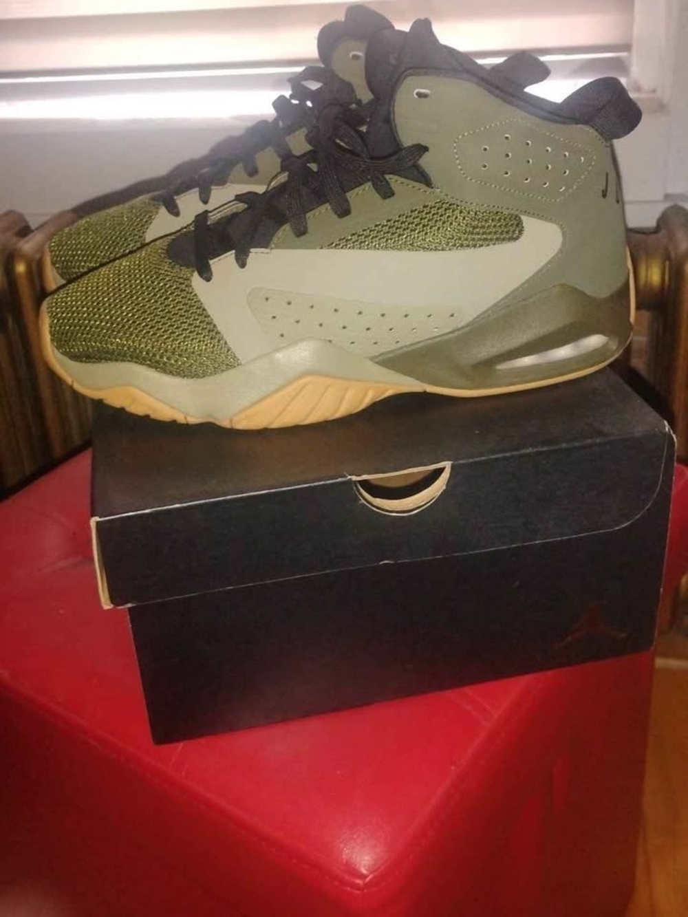 Men's Olive Green Athletic High-Top Sneakers